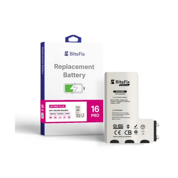 BATERIA BITEFIX IPHONE OPTIMA PLUS SIN FLEX BMS IPHONE 16 PRO