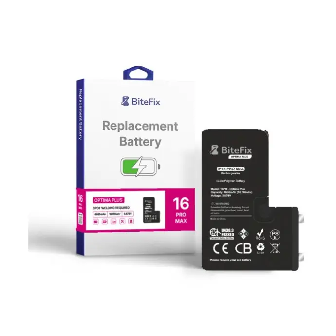BATERIA BITEFIX IPHONE OPTIMA PLUS SIN FLEX BMS IPHONE 16 PRO MAX
